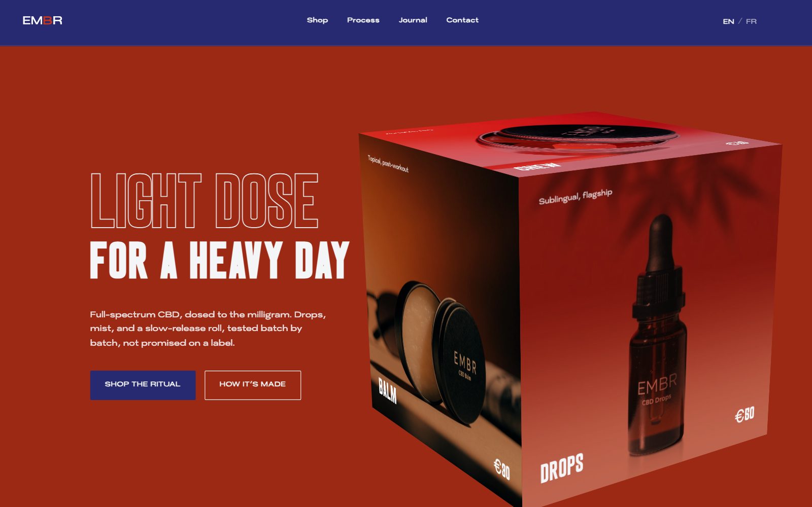 EMBR: online shop and brand for CBD wellness