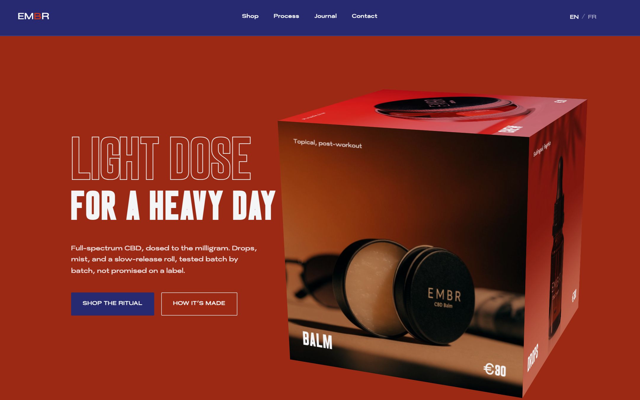 EMBR: Red and night blue